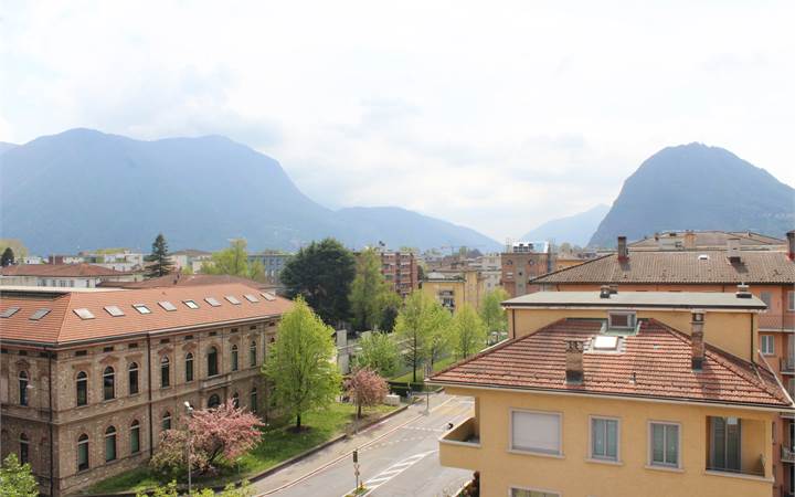 Lugano:renovated flat on top floor with open view 
