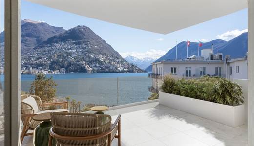 Lugano centro: lussuoso attico di nuova costruzione con vista lago